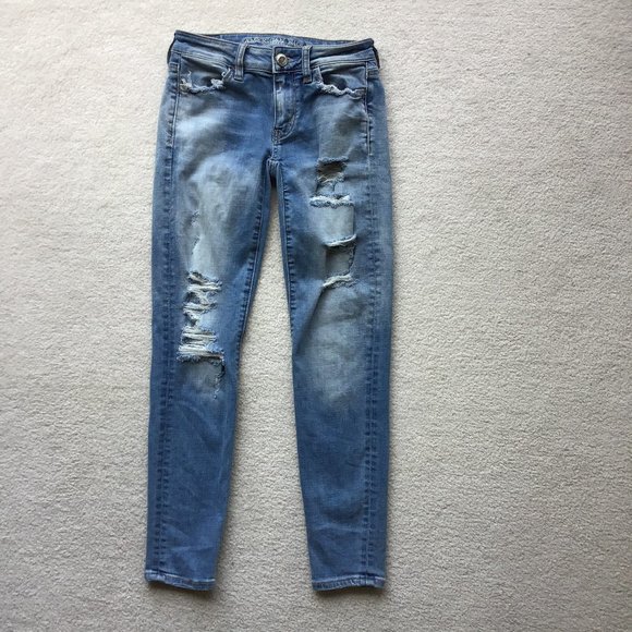 American Eagle Outfitters Denim - AMERICAN EAGLE OUTFITTERS SUPER STRETCH BLUE JEANS SIZE 00